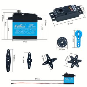 Moteur numérique Feetech FT6335M-4 7.4V 35kg PWM 360 degrés étanche à couple élevé avec engrenages métalliques et plastiques pour RC 1/8ème 52RPM - Product Image 6