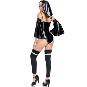 Disfraz <span class=keywords><strong>de</strong></span> Monja <span class=keywords><strong>Sexy</strong></span> Oscuro para Halloween, Tallas M-XL, Mono con Cruz para Fiesta <span class=keywords><strong>de</strong></span> Adultos - Product Image 2