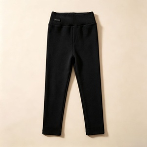 Pantalones de Niña de Cintura Alta, Corte Recto, de Algodón y Poliéster Elástico, Leggings Largos Casuales Multicolores para Otoño, Uso Diario - Product Image 2