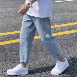 <span class=keywords><strong>Jeans</strong></span> da <span class=keywords><strong>uomo</strong></span> pantaloni dritti larghi sottili pantaloni Casual coreani con coulisse <span class=keywords><strong>in</strong></span> <span class=keywords><strong>vita</strong></span> elastica Plus Size M-3XL - Product Image 3