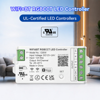   Contrôleur LED WiFi Tuya RGBCCT 5 en 1, application Smart Life, contrôle sans fil, variateur de lumière LED 12V 24V, compatible avec Alexa