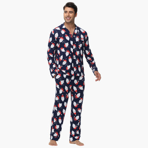 Pijamas Navideños para Hombre, Conjunto de Ropa de Dormir con Cuello Camisero, Pijamas de Manga Larga para Hombre - Product Image 2