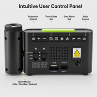 Jam Alarm Proyeksi Waktu Elektronik ABS Baru Layar LCD Besar 12/24 Jam Tampilan Suhu Dalam Ruangan Alarm Hari Kerja Sentuh Snooze USB
