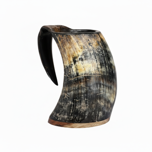 Jarra de vino ecológica animal vikingo hecha a mano de la mejor calidad, logotipo personalizable, cuerno de buey pulido, cerveza Ale, artesanías naturales - Product Image 1