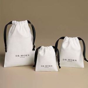 Sacs personnalisés en lot, petits sacs en tissu, sacs à bijoux, sacs de rangement décoratifs en toile avec cordon de serrage, sacs anti-poussière en lot - Product Image 1