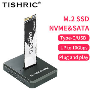 ¡Caja de disco duro de aleación de aluminio TISHRIC Protocolo dual M2 NVME NGFFF Estación de acoplamiento Tipo-C USB <span class=keywords><strong>2</strong></span> en 1 Cable Stock! - Product Image 2