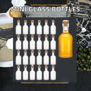 ミニ50mlガラスリカーボトルスクリューコルクキャップ付き再利用可能な小型ガラスワインボトルウェディング & パーティー用 - Product Image 2