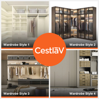 Armoire Moderne Démontable en Bois OSB avec Placage Naturel pour Chambre, Meuble de Rangement Anti-Poussière Style Moderne, avec Logo Personnalisé OEM et ODM