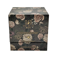 Caja de regalo con tapa abatible magnética pequeña de lujo moderna, embalaje de cosméticos reciclable hecho a medida, crema para ojos y cara, laminación mate