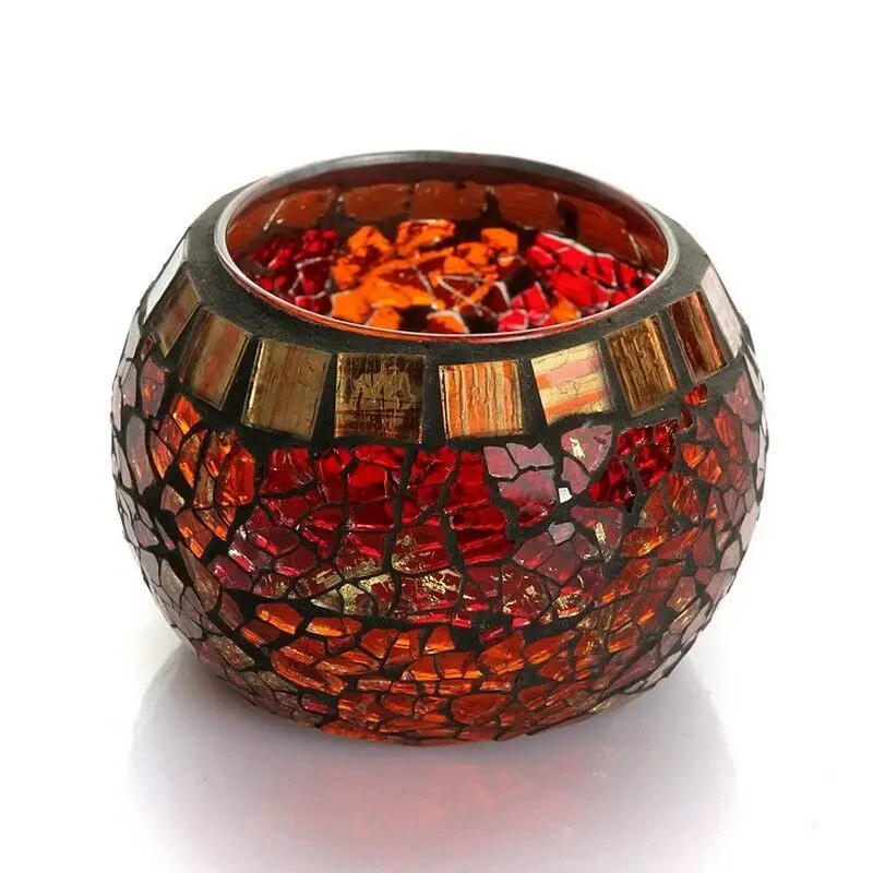 YIXIN-portavelas de mosaico de cristal, soporte de luz de té, mesa de boda, centros de mesa, lámpara