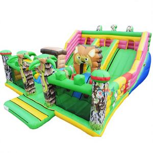 Château gonflable commercial pour animaux de la jungle, marque Winway, matériau PVC, capacité de 500 kg, toboggan extérieur/intérieur pour aire de jeux - Product Image 1