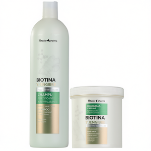 Thader Pharma Biotine et Gingembre Shampooing et Masque Capillaire Fortifiant et Revitalisant pour Tous Types de Cheveux - Product Image 2
