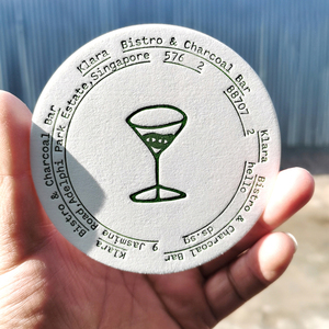 Coaster Bar Coffee Shop Thickened Small Circular Card Cardboard Sign Relief Printing Small Souvenir Gift Custom Paper Coasters