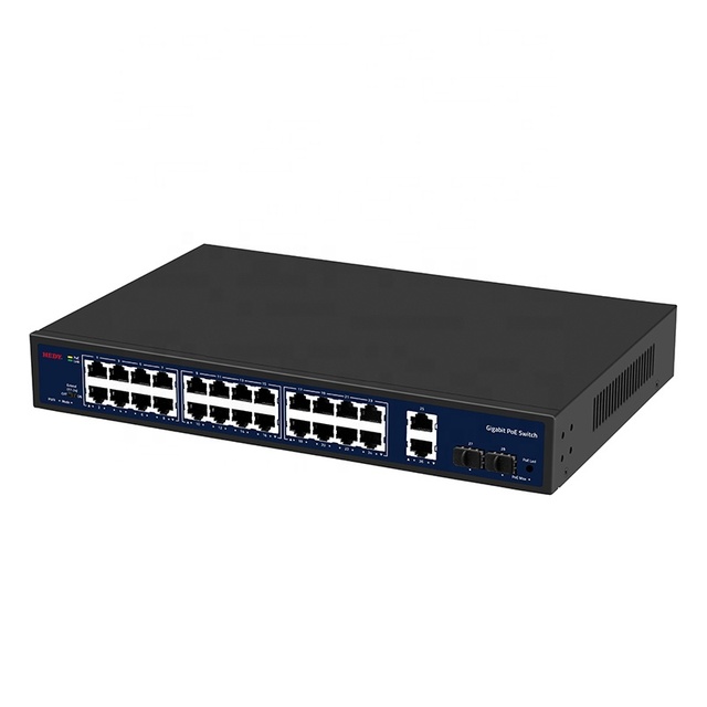 28 Ports Network PoE Switch with 2 SFP 2 Giga Uplink Ports 24 Ports for CCTV IP Camera Wholesale