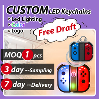 Gantungan Kunci LED 3D Custom, Bahan PVC Karet Lembut Bentuk Alpukat Gamepad, Tahan Air, Awet, Menyala, Cocok untuk Anak Perempuan & Laki-laki, Grosir