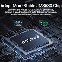 JEYI 2230 M.2 NVMe Boîtier en aluminium à commande tactile USB3.2 GEN2 10Gbps PCIe SSD avec protection en écriture/lecture