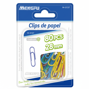 Mengfu M-0137 Graffette Multicolore Rivestite 28mm 80 Pezzi Forniture per Ufficio Ingrosso Materiale Metallo PP Prodotto in Cina - Product Image 2