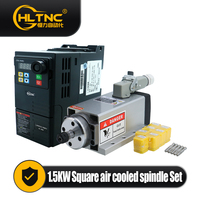 220V 380V 24000rpm carré 1.5kw broche refroidie par air CNC ER11 avec Kit de broche VFD