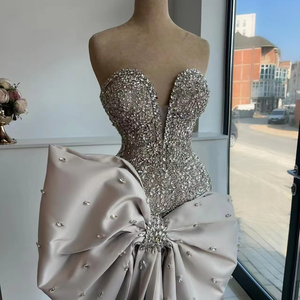Elegant Prom Dress Silver - Luxurious 3D Flower Appliques