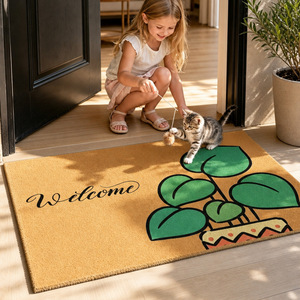 Paillasson Shuming en imitation fibre de coco, motif cactus, 18x30 pouces, pour intérieur et extérieur - Product Image 4