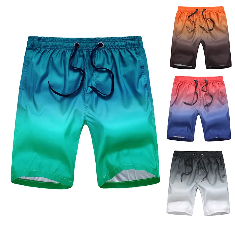 2022 Color Changing Beach Shorts Custom Logo Quick Dry Polyester Spandex Sublimation Printing Swimming Short Trunks For Men