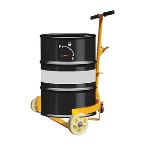 Orange Manual <b>Oil</b> <b>Drum</b> Trolley With Two Wheels For Warehouse Use 350 Kg Capacity Plastic Rim Plain Bearing - Product Image 2