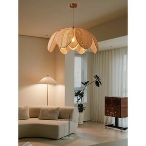 โคมไฟระย้ารูปกลีบดอกไม้หวายทอมือ E27 LED ทรงกลมสำหรับห้องนั่งเล่นห้องนอนร้านอาหารเกสต์เฮาส์ - Product Image 2