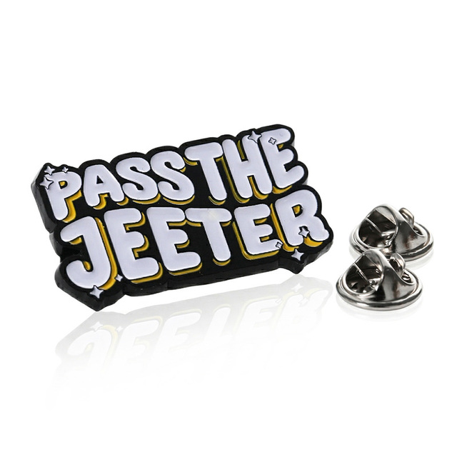 Manufacture Custom Pins Soft Enamel Zinc Alloy Matte Black Letter Brooch Lapel Pin Customized Hat Cloth Pins for Women