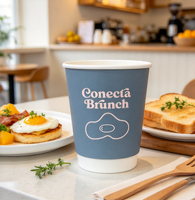Gobelet à café en papier jetable à double paroi avec logo personnalisé, imprimé, biodégradable, isolé, pour boissons chaudes, latte, café