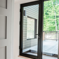 DAIYA — porte d'entrée double avec cadre en verre et aluminium, double porte d'entrée