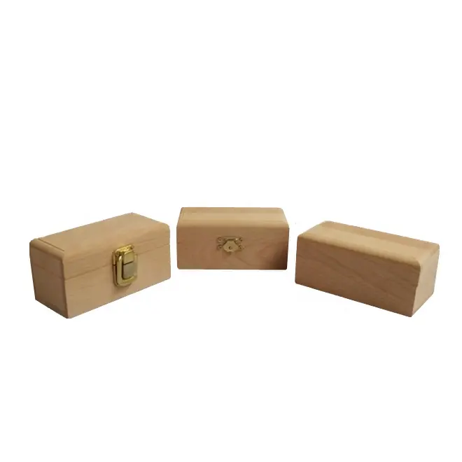 स्टाइलिश असमाप्त लकड़ी के गहने बॉक्स ट्रिंकेट भंडारण आयोजक गहने बैग के लिए जेड ब्रेसलेट बॉक्स