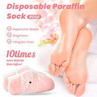 Masque pour les pieds en paraffine de rose, chaussettes jetables 140g, hydratant, réparateur pour les pieds secs et gercés, soin des pieds pour spa, salon, maison, OEM