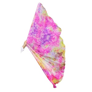 Bandera Nayaking Flexible <span class=keywords><strong>de</strong></span> Seda Ligera Como Pluma para Adoración Profética con Teñido Anudado, Estandarte Semicircular para Danza <span class=keywords><strong>de</strong></span> Alabanza Litúrgica en la Iglesia - Product Image 5