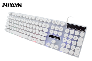 G21 <span class=keywords><strong>Keyboard</strong></span> kabel USB Punk Retro, Mekanikal terasa <span class=keywords><strong>Backlit</strong></span> bulat kunci Usb 2025 - Product Image 3