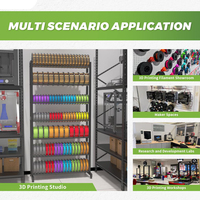 Rak penyimpan bingkai logam 7 tingkat, bengkel rak Tampilan filamen Printer 3D tugas berat cocok Spool Organizer cetak 3D