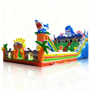 Ngoài trời khổng lồ <span class=keywords><strong>Inflatable</strong></span> sân chơi cá mập bouncy lâu đài trượt vui vẻ thành phố trượt và trượt nhảy <span class=keywords><strong>Inflatable</strong></span> lâu đài với trượt - Product Image 3