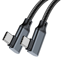 Câble VR en nylon tressé en forme de L, 20 Gbps, 8K, 240 W PD, charge rapide, type C vers type C, multifonction