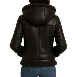 Conception personnalisée Vestes en cuir respirantes à manches longues pour l'extérieur Vêtements de rue Nouvelle arrivée Veste en cuir de vachette naturelle pour femmes en cuir de fourrure - Product Image 2