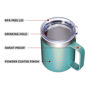 Tazas de Café Personalizadas con Diseño de Arcoíris, 12 oz, Doble Pared, Acero Inoxidable, Aisladas, Térmicas, con Asa y Revestimiento Cerámico - Product Image 4