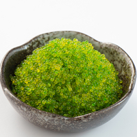 Œufs de poisson volant Tobiko assaisonnés saveur wasabi vert, surgelés IQF pour sushis authentiques, poke bowls, vente en gros, boîte de 1 kg