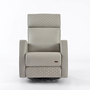 Sillón reclinable eléctrico de piel sintética con marco de madera para sala de estar moderna, sillón mecedor deslizante para cuarto de niños, juego de sofás - Product Image 1