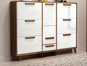 Étagères à Chaussures Fines Modernes Organisateur Réglable Grand Rangement Meuble à Chaussures Simple en Bois Ultra Mince pour Entrée - Product Image 2