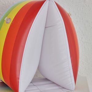 Xiaolu <b>Inflatable</b> Rainbow Armband For Children Swimming <b>Float</b> Water Toy 0.16mm PVC Striped Design Age 2 4 Years - Product Image 4