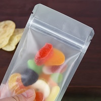 Sacs à fermeture éclair en plastique PE transparent mat écologiques en gros pour l'emballage de bonbons, de collations et d'aliments secs