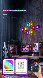 Nhà Máy Trực Tiếp Bán Buôn DIY <span class=keywords><strong>Wifi</strong></span> Thông Minh RGB Âm Nhạc Sync <span class=keywords><strong>LED</strong></span> Tường Ánh Sáng Hiện Đại USB Powered Ứng Dụng Điều Khiển Chơi Game <span class=keywords><strong>LED</strong></span> Ánh Sáng Ban Đêm - Product Image 3