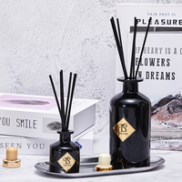 50ml 100ml 200ml 500ml 1000ml diffuseur de roseaux de luxe bouteille pots conteneurs noir diffuseur de roseaux vide bouteille en verre avec boîte