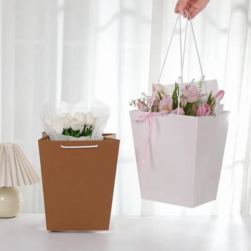 Muttertag Trapez Blumen tasche Florist Flower Geschenkt üte Valentinstag Kraft Papiertüte