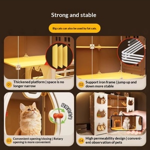 Villa pour chat, armoire pour chat, cage pour chat extra large avec toilettes intégrées, nid d'intérieur pour toutes les saisons, une pièce, un salon, une salle de bain - Product Image 4