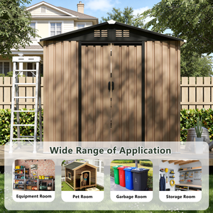 Abri <span class=keywords><strong>de</strong></span> jardin extérieur 6FTx4FT à toit en pente <span class=keywords><strong>de</strong></span> couleur marron pour le <span class=keywords><strong>rangement</strong></span> dans la cour arrière, exporté <span class=keywords><strong>de</strong></span> Chine - Product Image 2