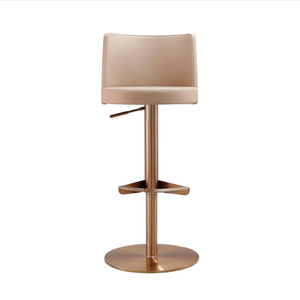 Taburete Ajustable de Piel Vegana y Oro Rosa, Modelo <span class=keywords><strong>Cafe</strong></span> Au Lait Performance - Product Image 2